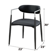 Gavan - Arm Chair (Set of 2) - Black Synthetic Leather - R&R Furniture Gallery (Fountain Valley, CA)