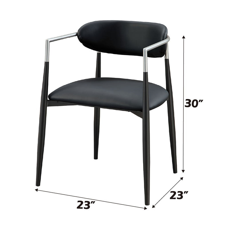 Gavan - Arm Chair (Set of 2) - Black Synthetic Leather - R&R Furniture Gallery (Fountain Valley, CA)