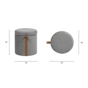 Brandy - Round Upholstered Storage Ottoman With Accent - R&R Furniture Gallery (Fountain Valley, CA)