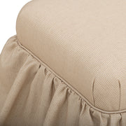 Yellow Gertrude Performance Linen Skirted Ottoman by TOV Furniture, upholstered ottoman with a sleek, modern design.