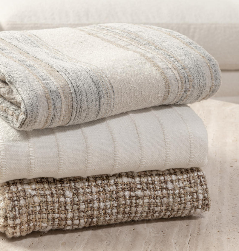 Throws - 50" x 70" TC Rockport Throw - Ivory Multi - R&R Furniture Gallery (Fountain Valley, CA)