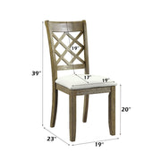 Karsen - Side Chair (Set of 2) - Beige Linen & Rustic Oak - R&R Furniture Gallery (Fountain Valley, CA)