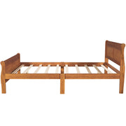 Platform Bed Frame Mattress Foundation Sleigh Bed With Headboard / Footboard / Wood Slat Suppor - R&R Furniture Gallery (Fountain Valley, CA)