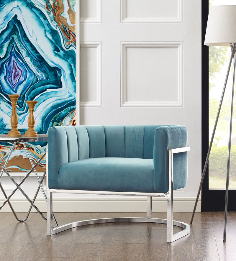 Magnolia - Chair with Silver Base - R&R Furniture Gallery (Fountain Valley, CA)