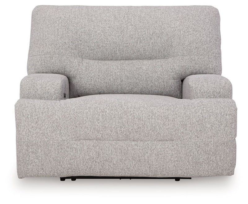 Acklen Place - 4 Pc. - 3-Piece Power Reclining Sectional Sofa With Raf Chaise, Wide Seat Power Recliner - Pewter - R&R Furniture Gallery (Fountain Valley, CA)
