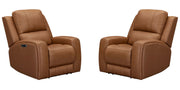 Parker Living Belmont Zero Gravity Power Recliner P3 in black leather with padded armrests and reclining feature.
