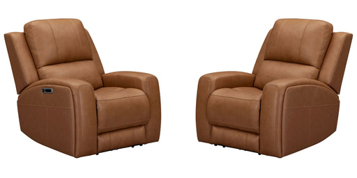 Parker Living Belmont Zero Gravity Power Recliner P3 in black leather with padded armrests and reclining feature.