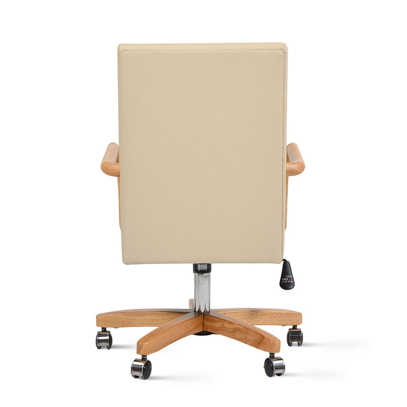 Dumont - Modern Farmhouse High Back Executive Home Office Chair - Neutral Cream Beige / Natural - R&R Furniture Gallery (Fountain Valley, CA)