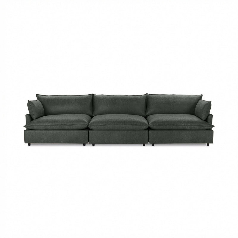 Classic Home Caplan modular sectional sofa with beige fabric upholstery, featuring multiple seating sections and plush cushions.