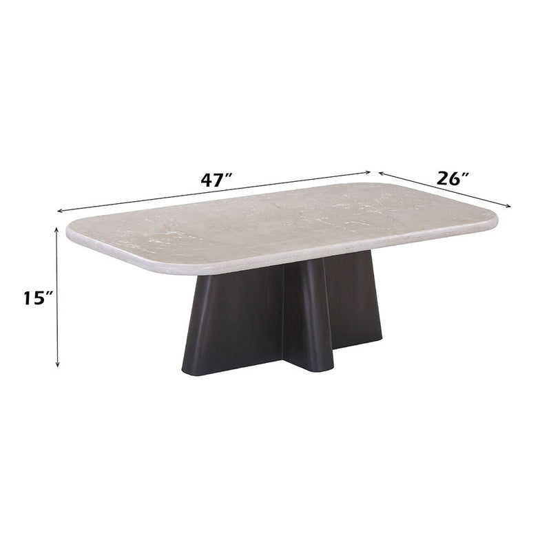 Jacory - Coffee Table With Bottocino Marble Top - Espresso - R&R Furniture Gallery (Fountain Valley, CA)