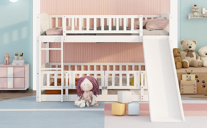 Low Bunk Bed With Slide, Fence And Ladder - R&R Furniture Gallery (Fountain Valley, CA)