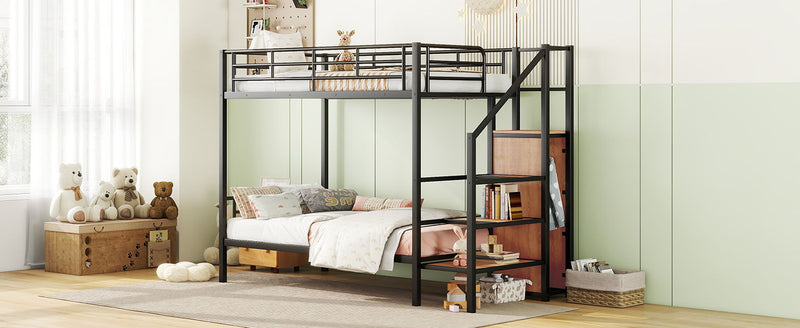 Bunk Bed With Lateral Storage Ladder And Wardrobe - R&R Furniture Gallery (Fountain Valley, CA)