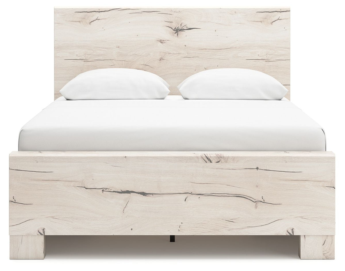 Signature Design by Ashley Lawroy panel bed with built-in storage drawers in a modern bedroom setting.