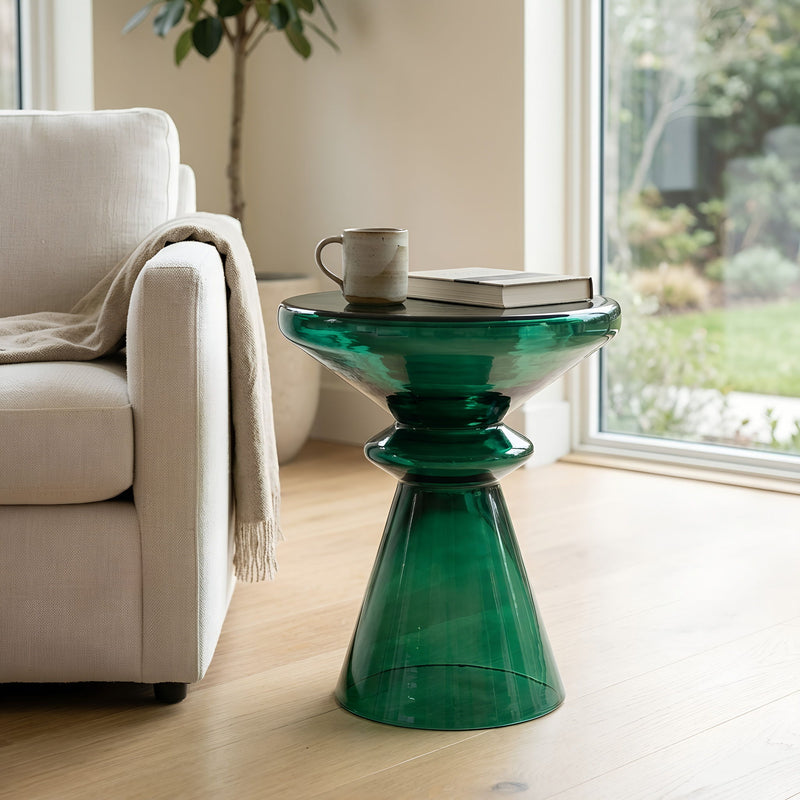 Aventura - Sculptural Blown Glass Accent Table - Green