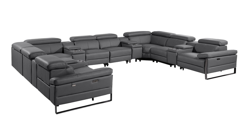 1246 - 12-Piece U-Shaped Modular Power Reclining Sectional With 4 Power Recliners And Power Headrests