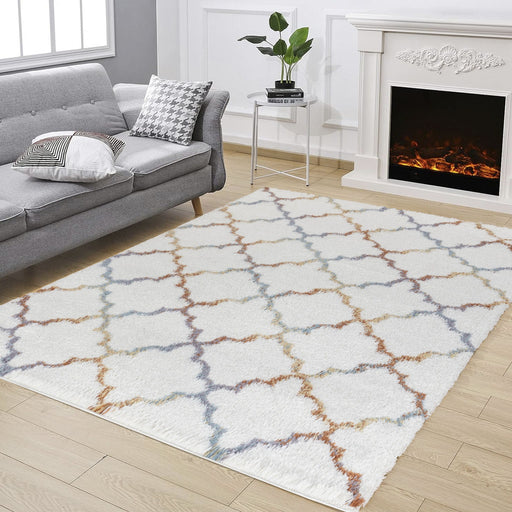 Loft Shag - 5' 3" X 7' Shaggy Area Rug Polypropylene - Ivory - R&R Furniture Gallery (Fountain Valley, CA)
