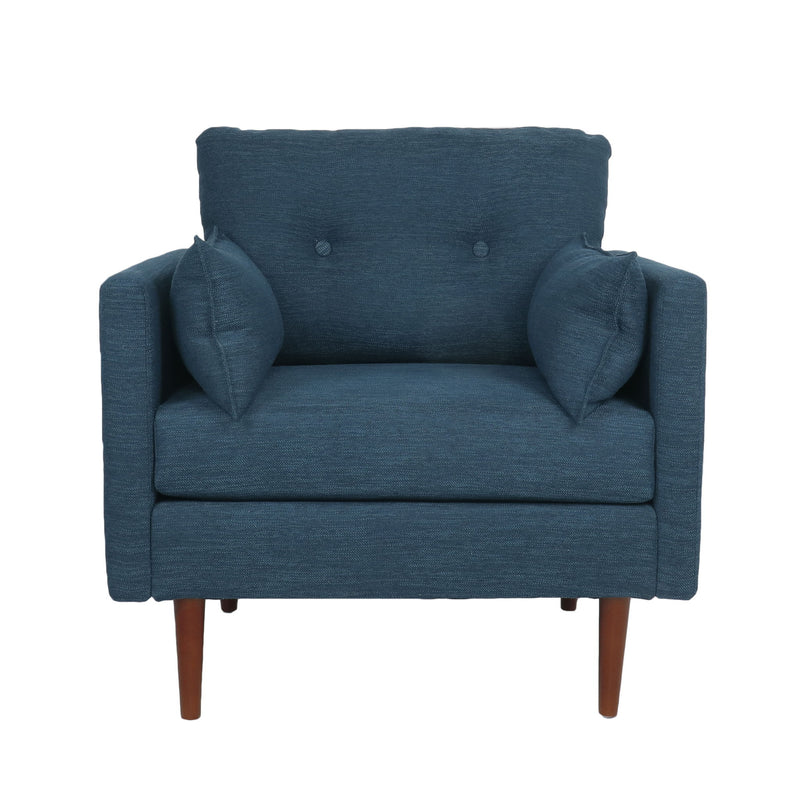 Enchantica - Upholstered Fabric Club Chair With Button Tufted And 2 Accent Pillows - R&R Furniture Gallery (Fountain Valley, CA)