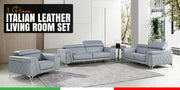 1140 - Top Grain Italian Leather Living Room Set - Black - R&R Furniture Gallery (Fountain Valley, CA)