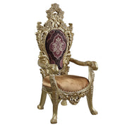 Bernadette - Arm Chair (Set of 2) - Pattern Fabric & Gold - R&R Furniture Gallery (Fountain Valley, CA)