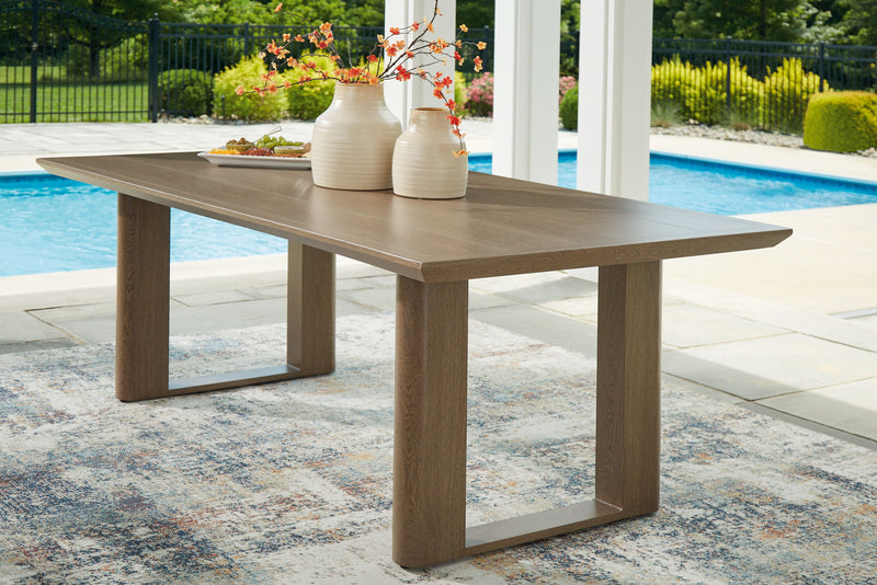 Serene Bay - Rectangular Dining Table With Umbrella Option - Dark Brown - R&R Furniture Gallery (Fountain Valley, CA)