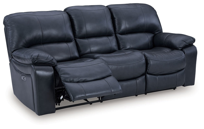 Leesworth - 3 Pc. - Power Reclining Sofa, Power Reclining Loveseat, Power Rocker Recliner - Ocean - R&R Furniture Gallery (Fountain Valley, CA)
