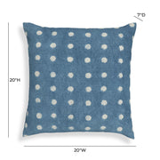Indigo - Dots Cotton Square Accent Pillow - Indigo - R&R Furniture Gallery (Fountain Valley, CA)