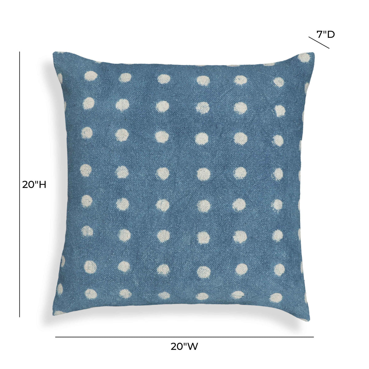 Indigo - Dots Cotton Square Accent Pillow - Indigo - R&R Furniture Gallery (Fountain Valley, CA)