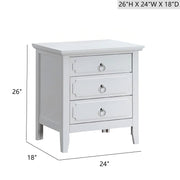 Hammond - 3 Drawer Nightstand - White - R&R Furniture Gallery (Fountain Valley, CA)