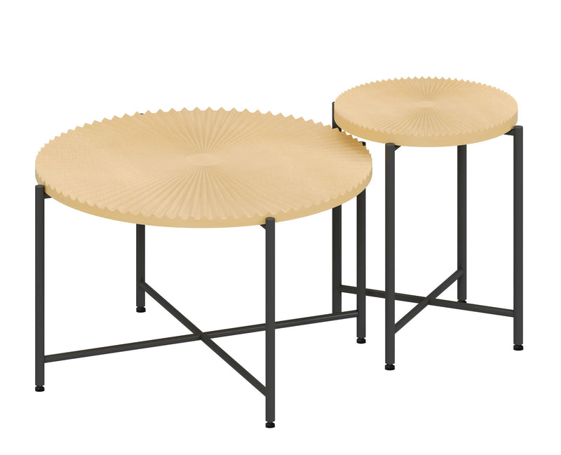 Radial - Pattern Coffee And End Table Set Waterproof Cover, Distressed Cylindrical Design (Set of 2) - R&R Furniture Gallery (Fountain Valley, CA)