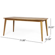 Noble House outdoor teak dining table with sturdy frame, perfect for outdoor patio or garden dining setups.