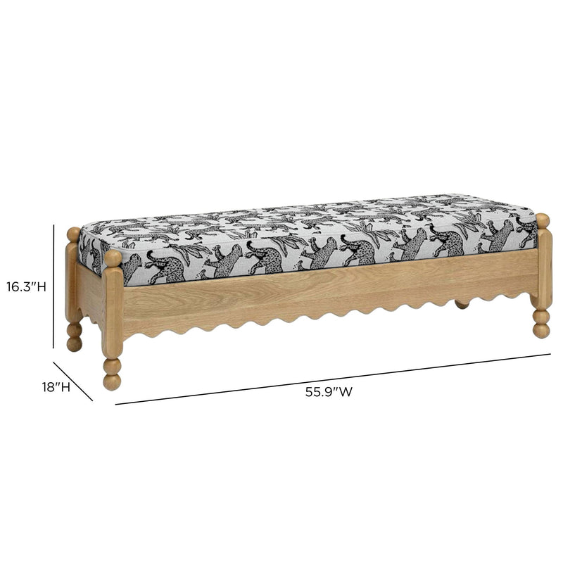 Thelma - Leopard Jacquard Bench