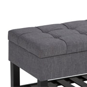 Saxon - Upholstered Transitional Storage Ottoman Bench - R&R Furniture Gallery (Fountain Valley, CA)