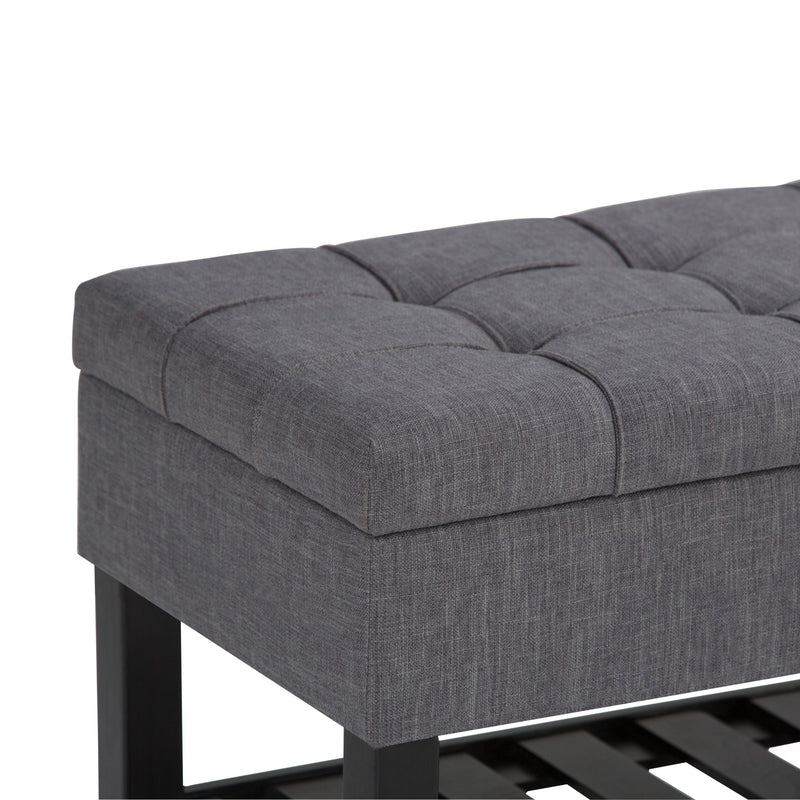 Saxon - Upholstered Transitional Storage Ottoman Bench - R&R Furniture Gallery (Fountain Valley, CA)