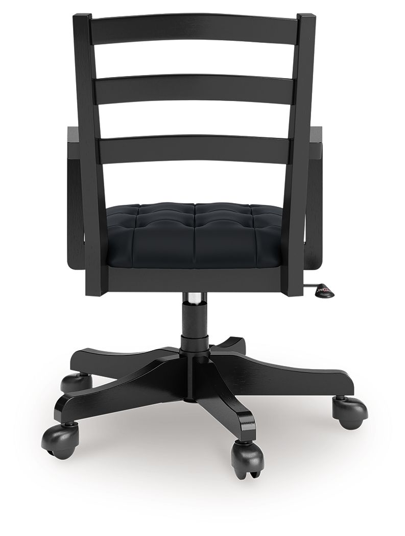 Wildenauer - 4 Pc. - Home Office Desk And Return, Swivel Desk Chair, Bookcase - Brown / Black - R&R Furniture Gallery (Fountain Valley, CA)