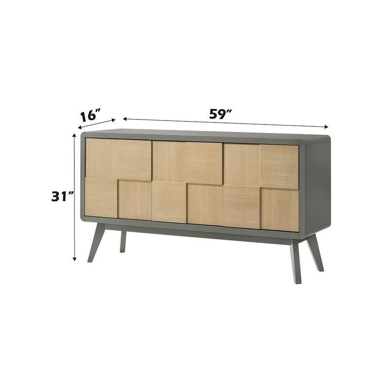 Blayde - Server - Light Gray & Natural - R&R Furniture Gallery (Fountain Valley, CA)