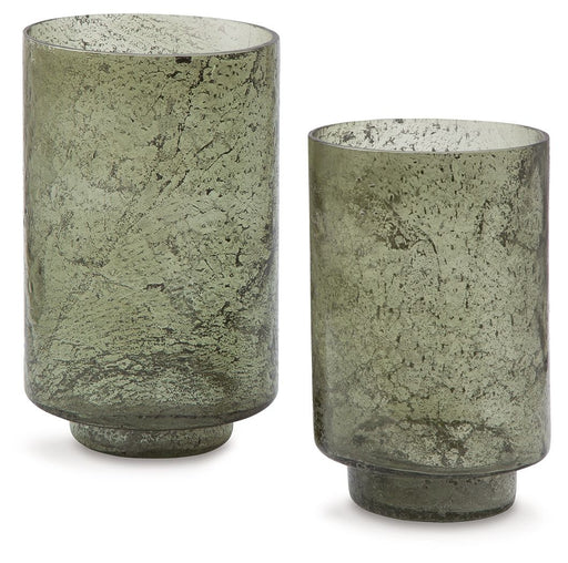 Clarkton - Candle Holder Set (Set of 2) - Green - R&R Furniture Gallery (Fountain Valley, CA)
