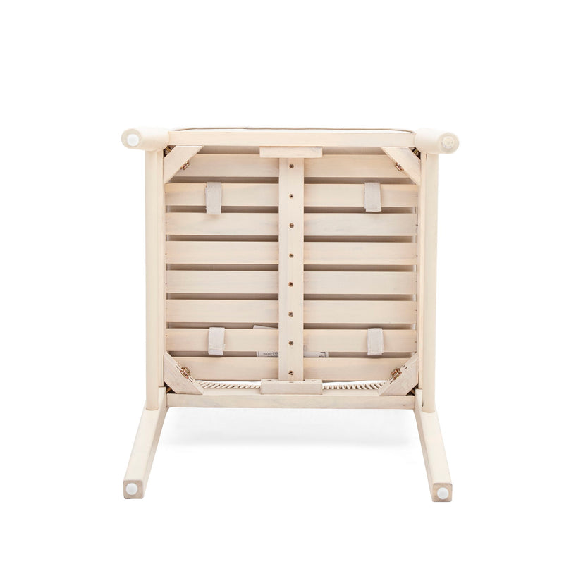 Cordoba - Dining Chair (Set of 2) With Acacia Wood Frame And Water Repellent Fabric - Beige / Yellow - R&R Furniture Gallery (Fountain Valley, CA)