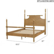 Queen Bed Turned Legs - Natural - R&R Furniture Gallery (Fountain Valley, CA)