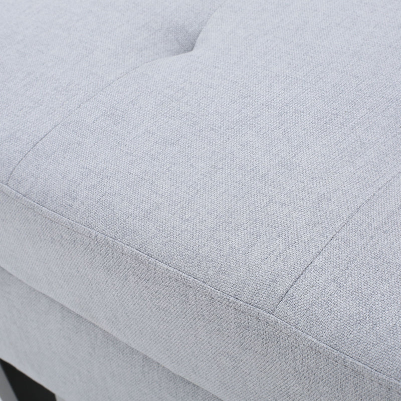 Storage Ottoman With Birch Wood Legs And Cushioned Top For Comfort