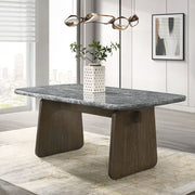 Dillon - Dining Table With Marble Top - Natural / Walnut - R&R Furniture Gallery (Fountain Valley, CA)