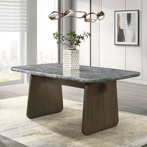 Dillon - Dining Table With Marble Top - Natural / Walnut - R&R Furniture Gallery (Fountain Valley, CA)