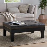Chatham - Ottoman With Drawer Leather Storage Solution - Dark Coffee - R&R Furniture Gallery (Fountain Valley, CA)