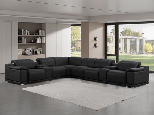 2679 - 8-Piece L-Shaped Power Reclining Sectional In Genuine Leather (3 Recliners) - R&R Furniture Gallery (Fountain Valley, CA)