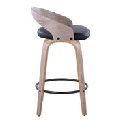 Grotto - Mid Century Modern Fixed Height Counter Stool With Swivel With Round Footrest (Set of 2) - R&R Furniture Gallery (Fountain Valley, CA)