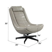 Piran - Accent Chair With Swivel - Twilight Top Grain Leather - R&R Furniture Gallery (Fountain Valley, CA)