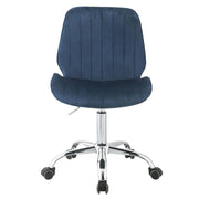 Muata - Office Chair - Twilight Blue Velvet & Chrome - R&R Furniture Gallery (Fountain Valley, CA)