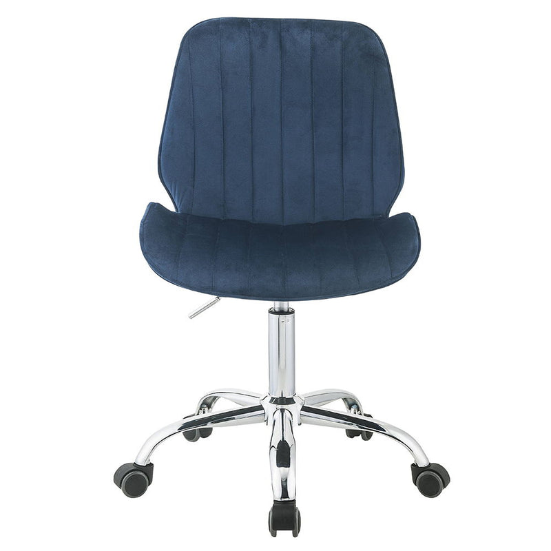 Muata - Office Chair - Twilight Blue Velvet & Chrome - R&R Furniture Gallery (Fountain Valley, CA)