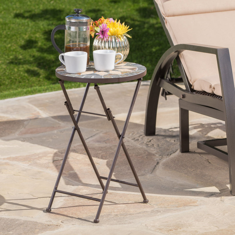Silvester - End Table - Beige / Black - R&R Furniture Gallery (Fountain Valley, CA)