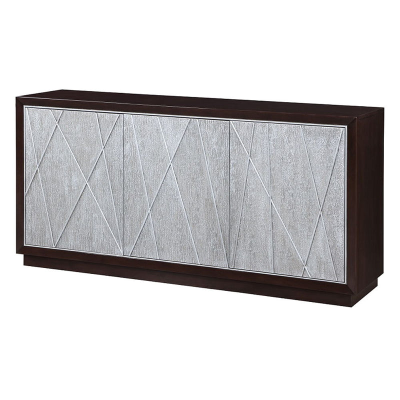 Geranio - Console Cabinet - Metallic Silver & Walnut - R&R Furniture Gallery (Fountain Valley, CA)