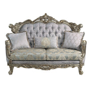 Miliani - Loveseat With 3 Pillows - Fabric & Antique Bronze - R&R Furniture Gallery (Fountain Valley, CA)